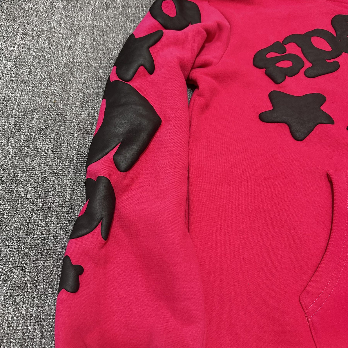 Sp5der Red Graphic Zip Hoodie
