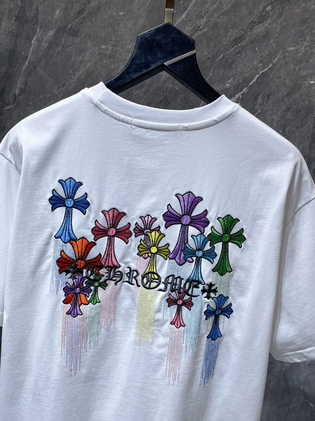 Chrome Hearts Floral Cross Embroidered T-Shirt