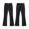 LOSTSHDWS Floral Embroidered Flared Jeans