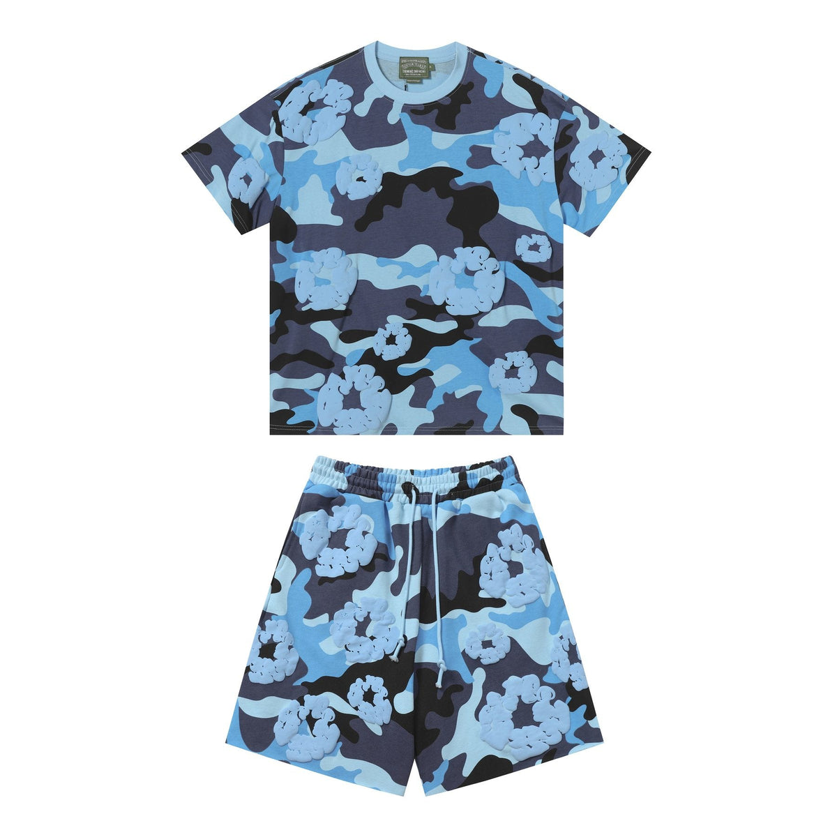 DENIM TEARS Floral Camo T-Shirt & Shorts Set