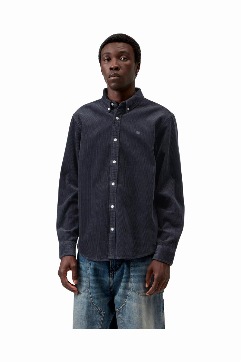 CARHARTT WIP L/S MADISON CORD SHIRT dark Navy