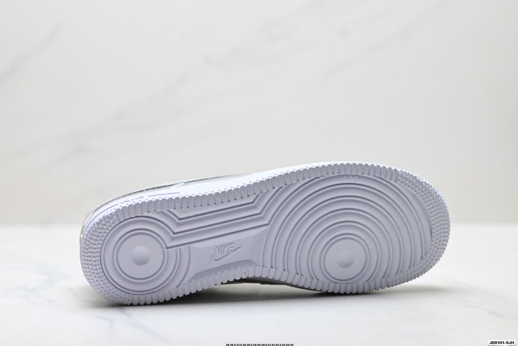 Nike Air Force 1 Low Metallic Silver Unisex Sneakers Style 16