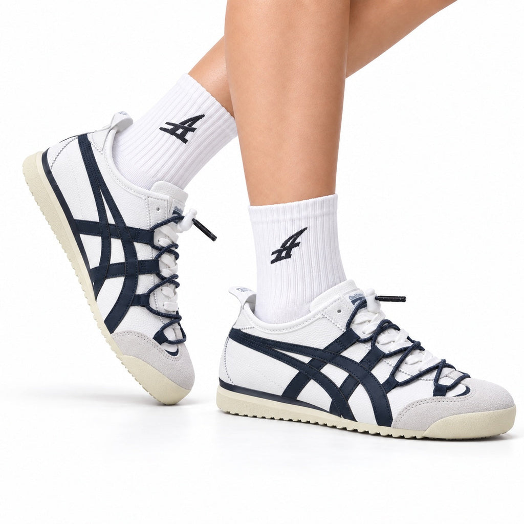 Onitsuka Tiger Retro Low Top White Navy Rope Lace Unisex Shoes Style 13