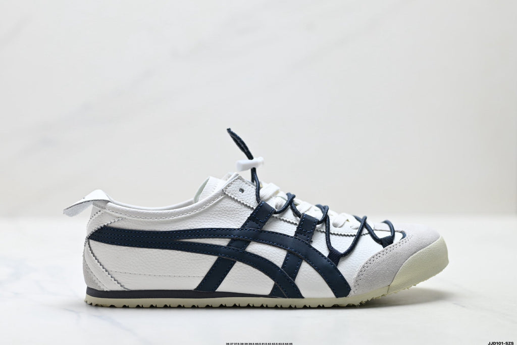 Onitsuka Tiger Retro Low Top White Navy Rope Lace Unisex Shoes Style 13