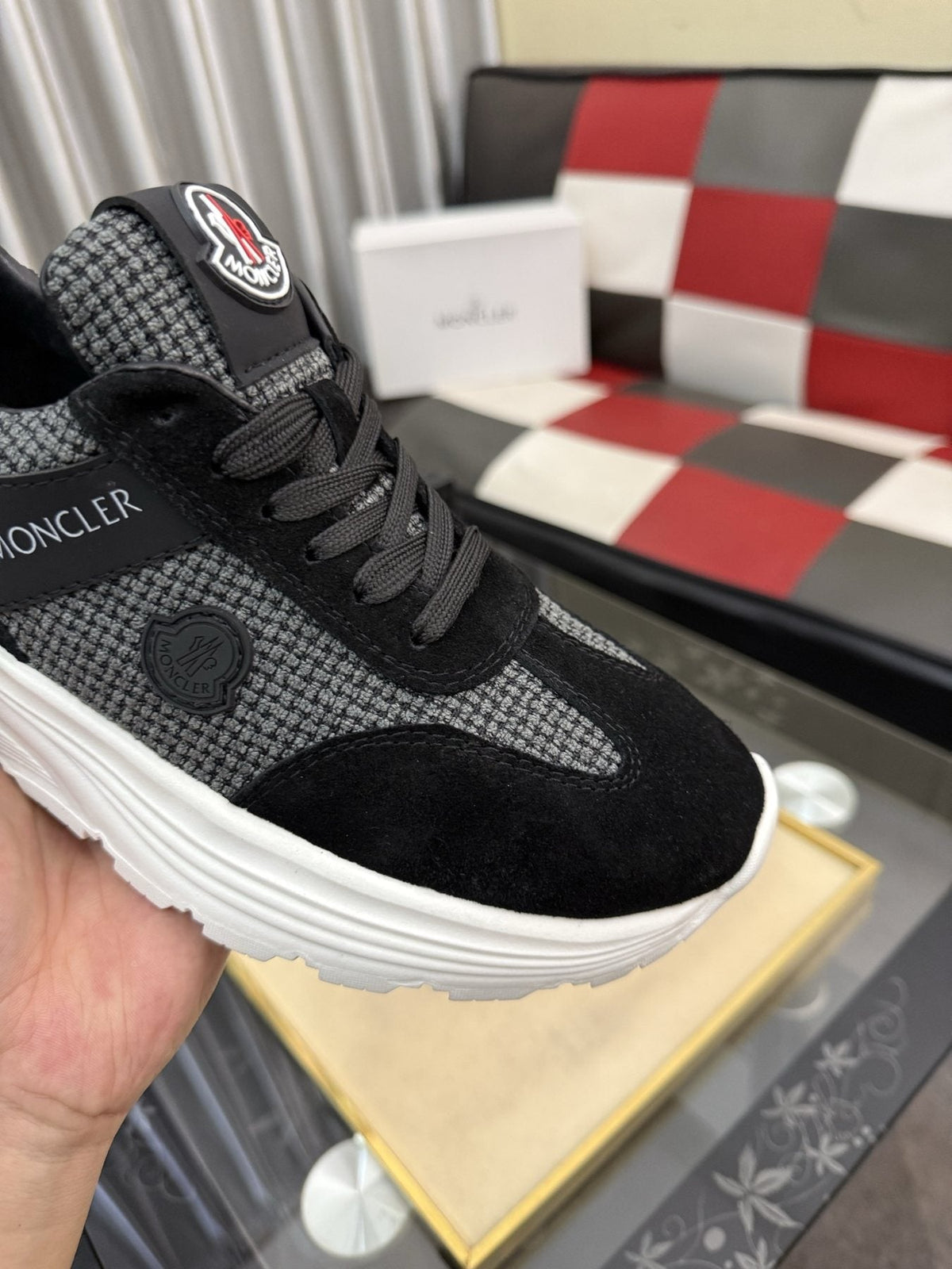 Moncler Mesh-Panel Chunky Sole Sneakers