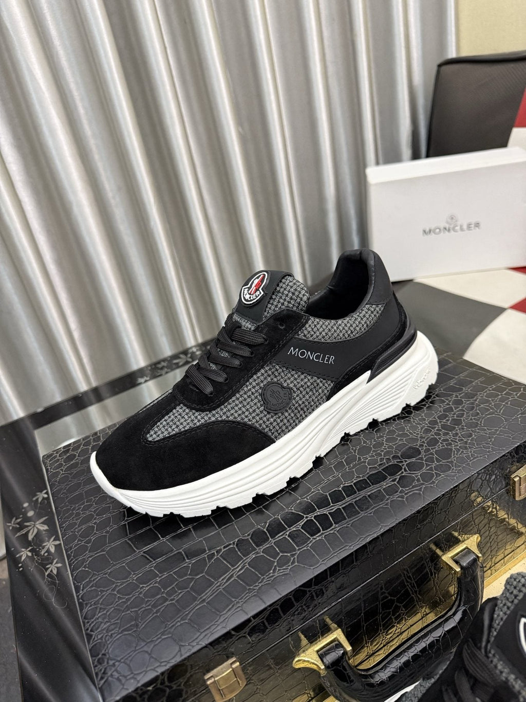 Moncler Mesh-Panel Chunky Sole Sneakers