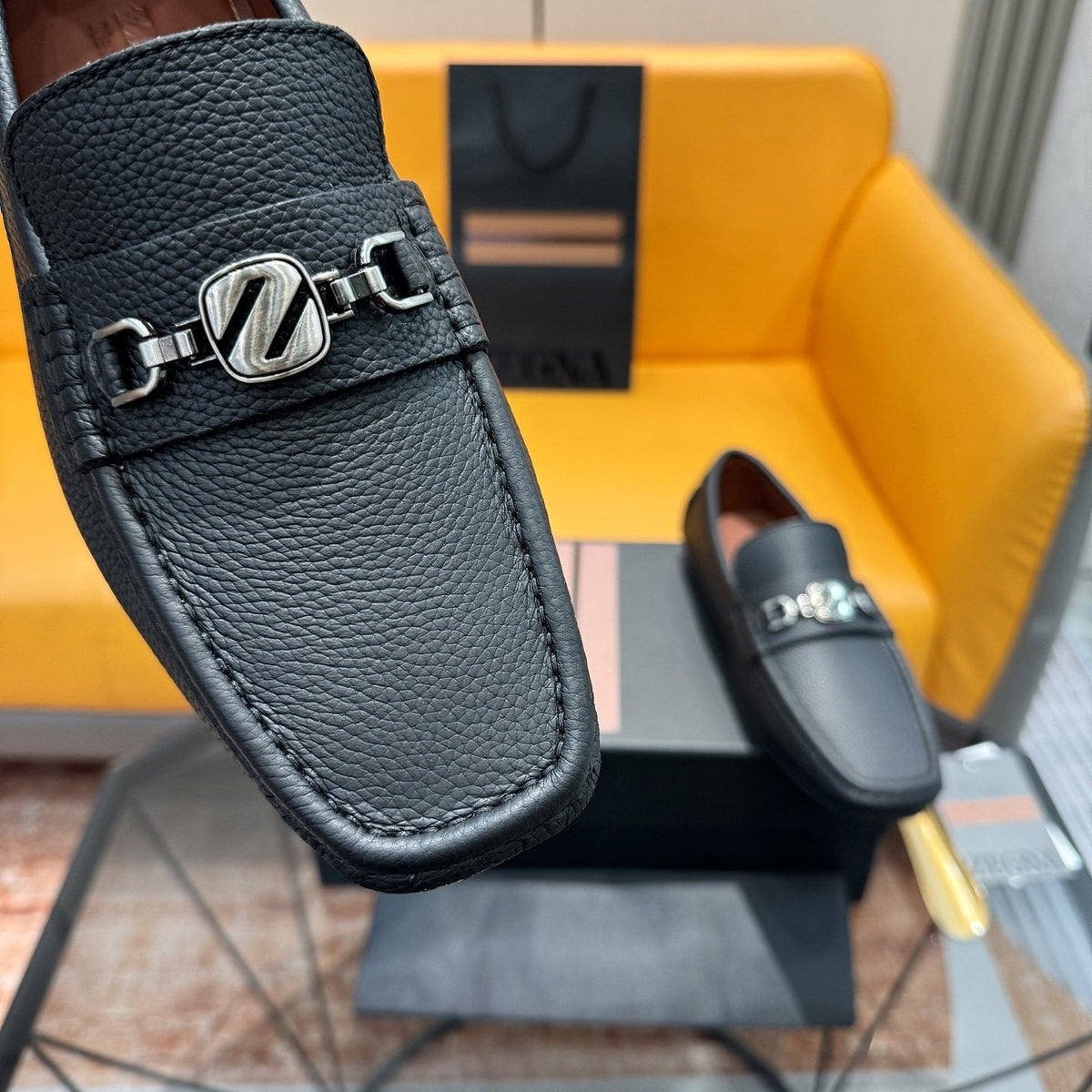 Zegna Men's Black Bit Driving Loafers