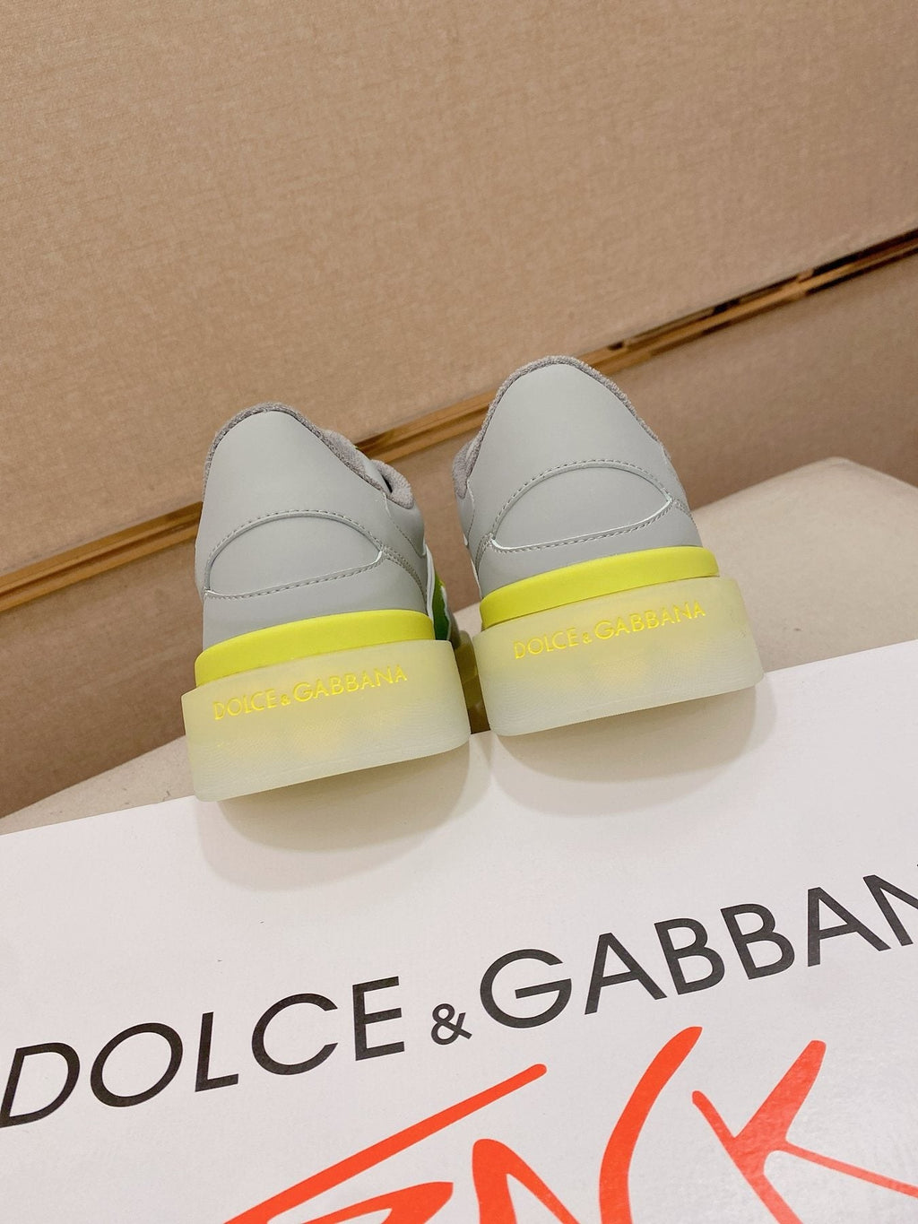 Dolce & Gabbana Neon Accent Low-Top Sneakers