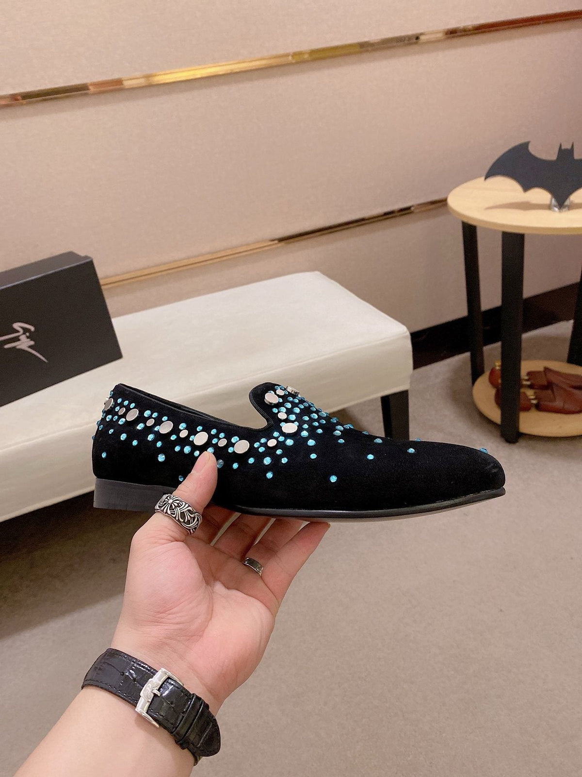 Giuseppe Zanotti Men's Rhinestone Slip-On Loafers