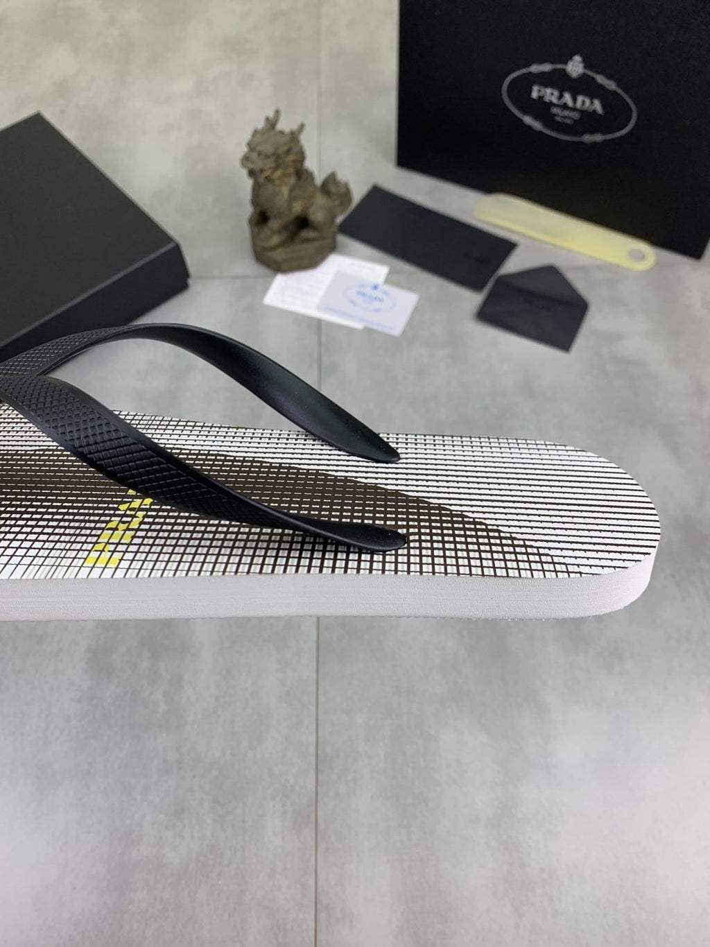 Prada Striped Thong Flip-Flops