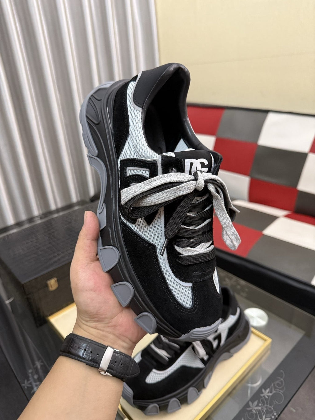 Dolce & Gabbana Black & White Low-Top Sneakers