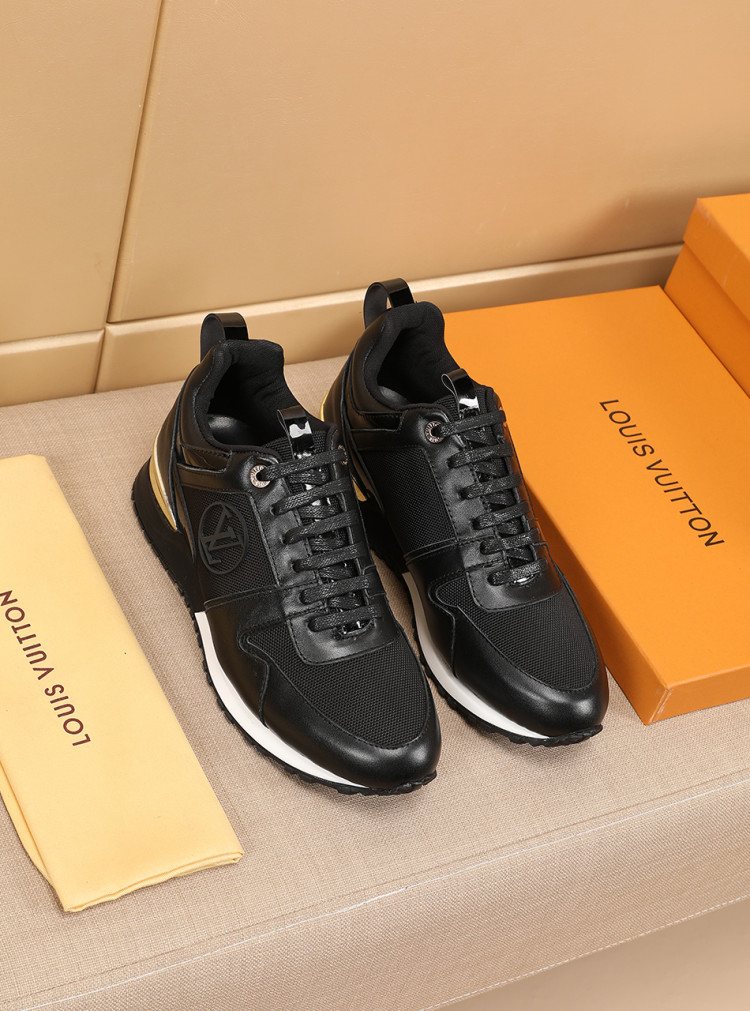 Louis Vuitton Black Gold Accent Sneakers