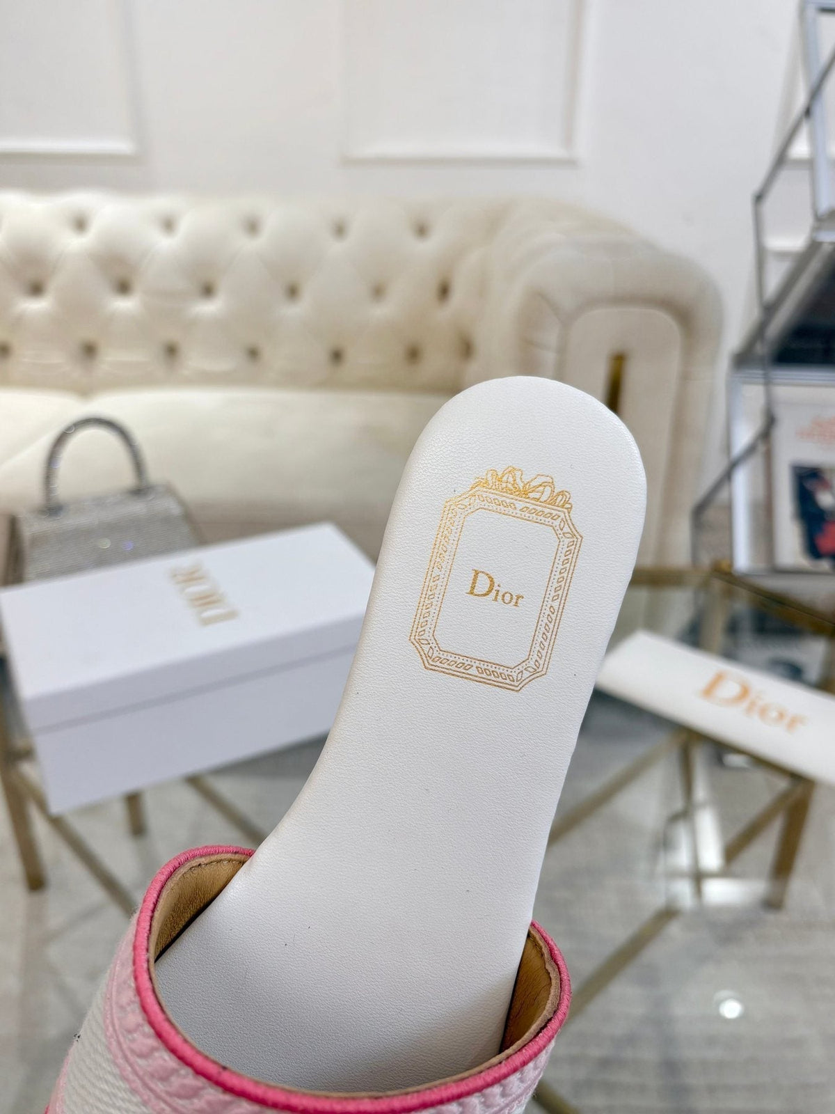 Dior Logo Strap Slide Sandals - Flat Slip-On Construction