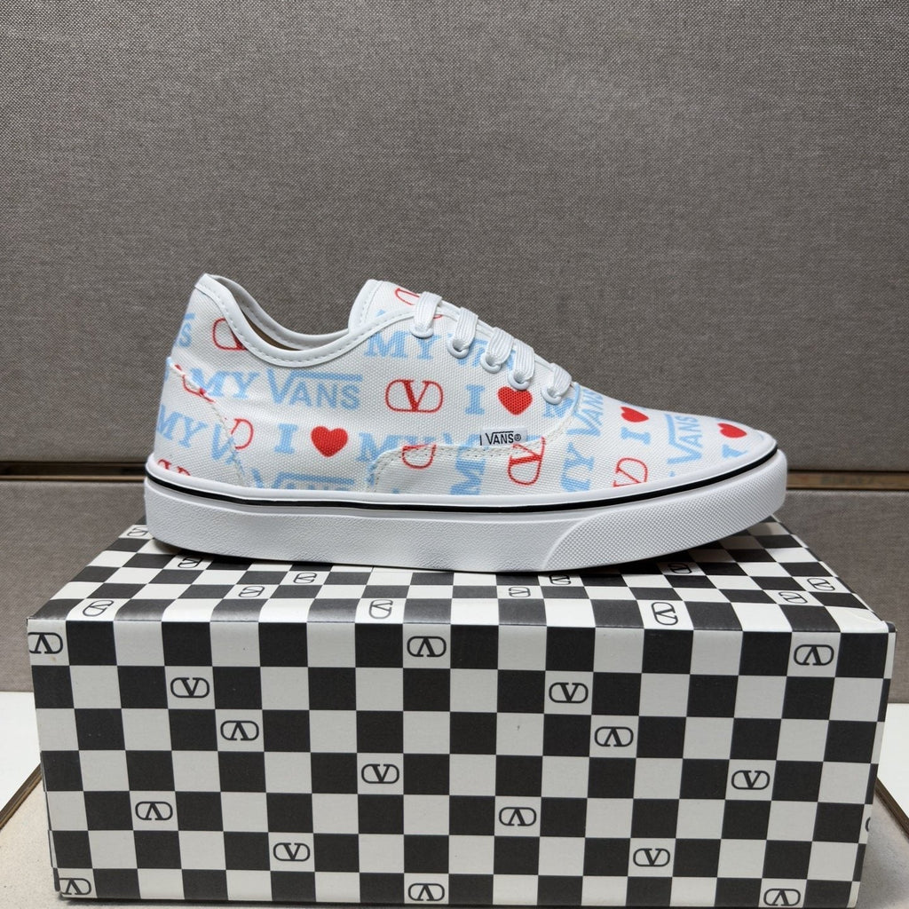 Vans Men's White Graphic Low-Top Sneakers