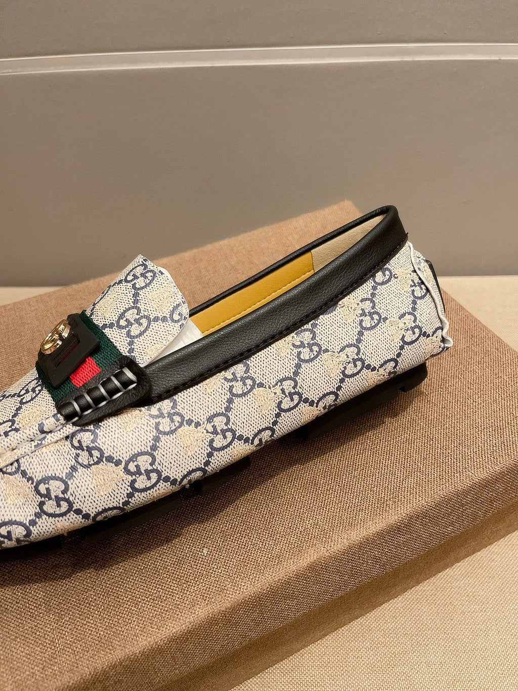 Gucci Monogram Stripe Loafers