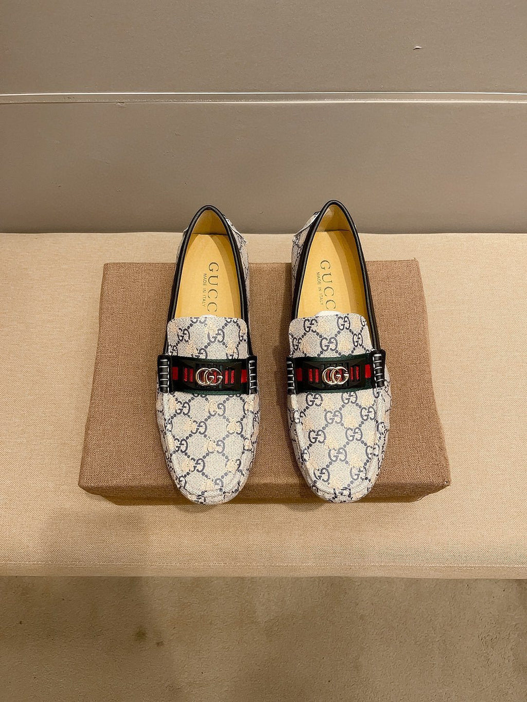 Gucci Monogram Stripe Loafers