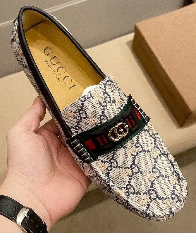 Gucci Monogram Stripe Loafers