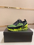 Balmain Neon Lime Knit Low-Top Sneakers - Black and Neon Lime Green