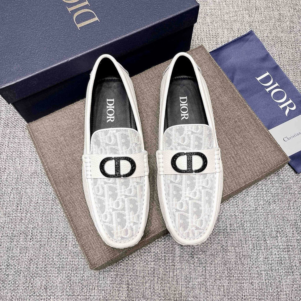 Dior Men's Patterned Vamp Loafers