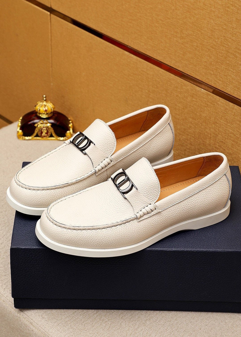 Dior Textured Leather Slip-On Shoes