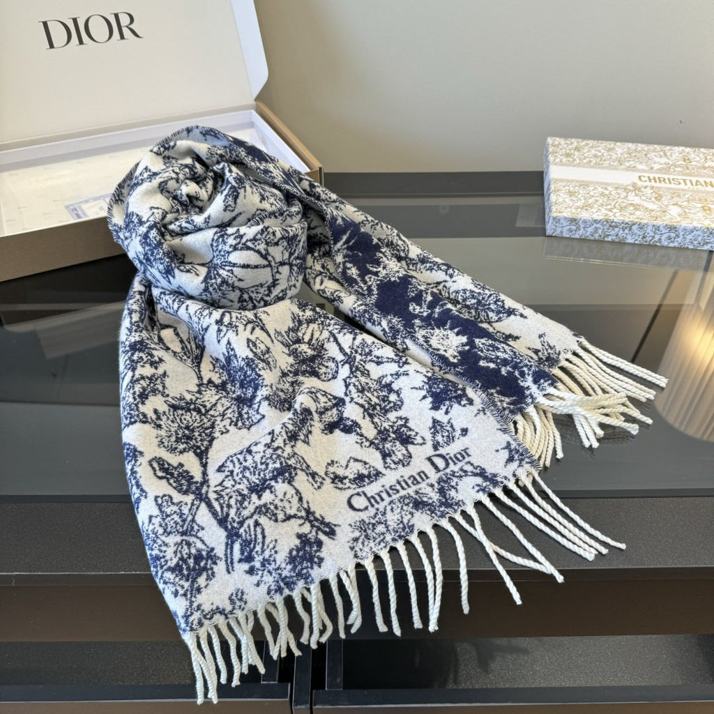 Dior Botanical Fringed Scarf