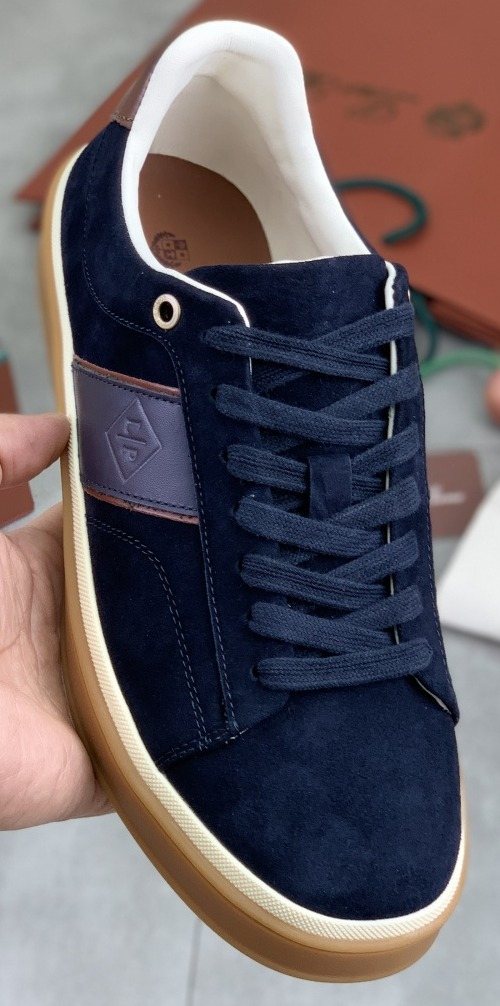 Loro Piana Contrast Heel Low-Top Sneakers