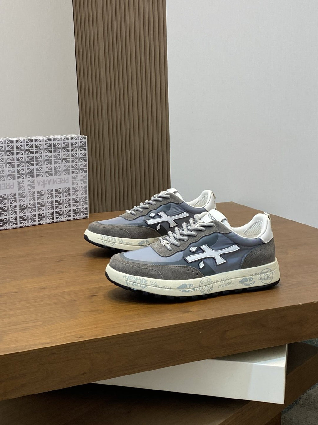 Premiata Suede Mesh Low-Top Sneakers