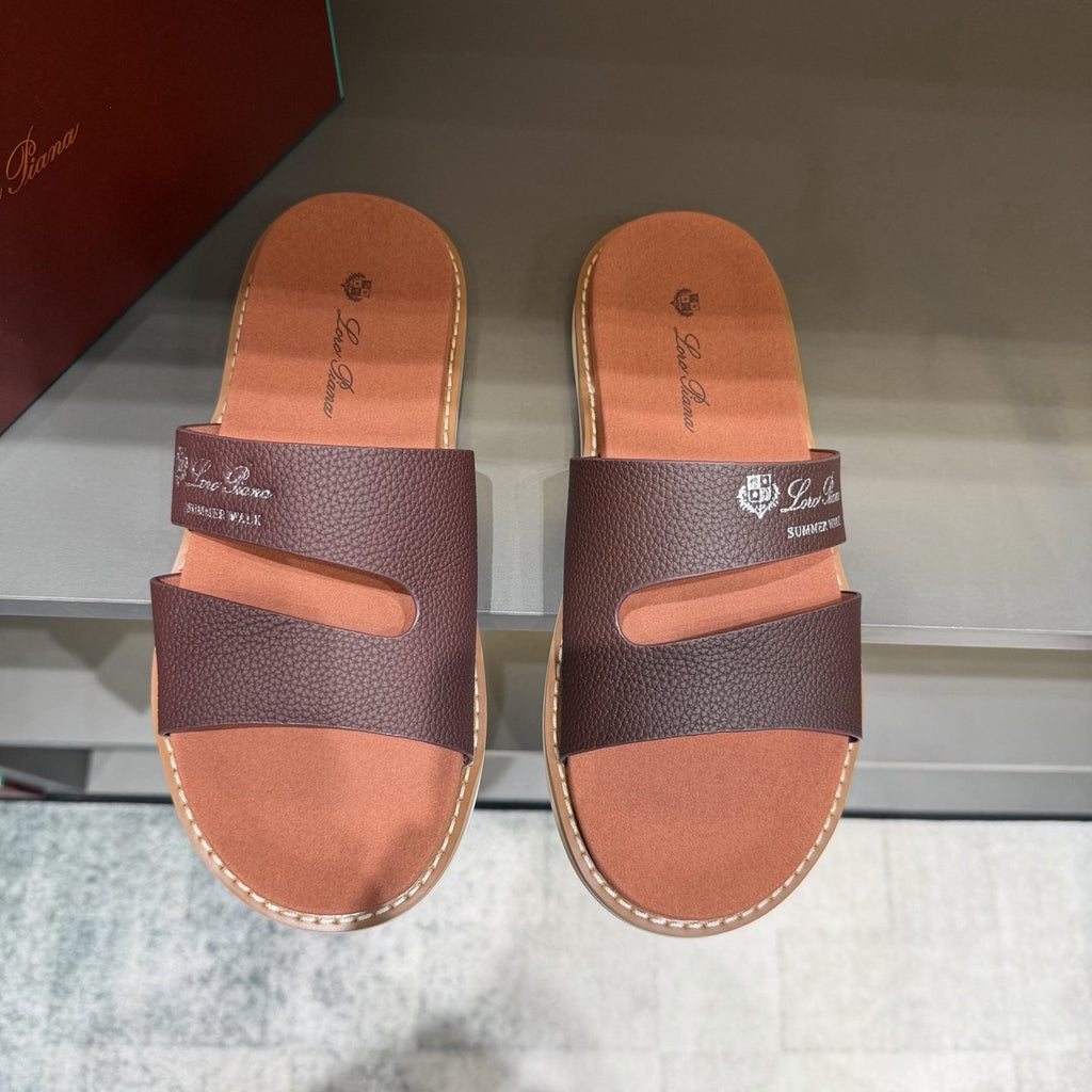 Loro Piana Summer Walk Slotted Slide Sandals