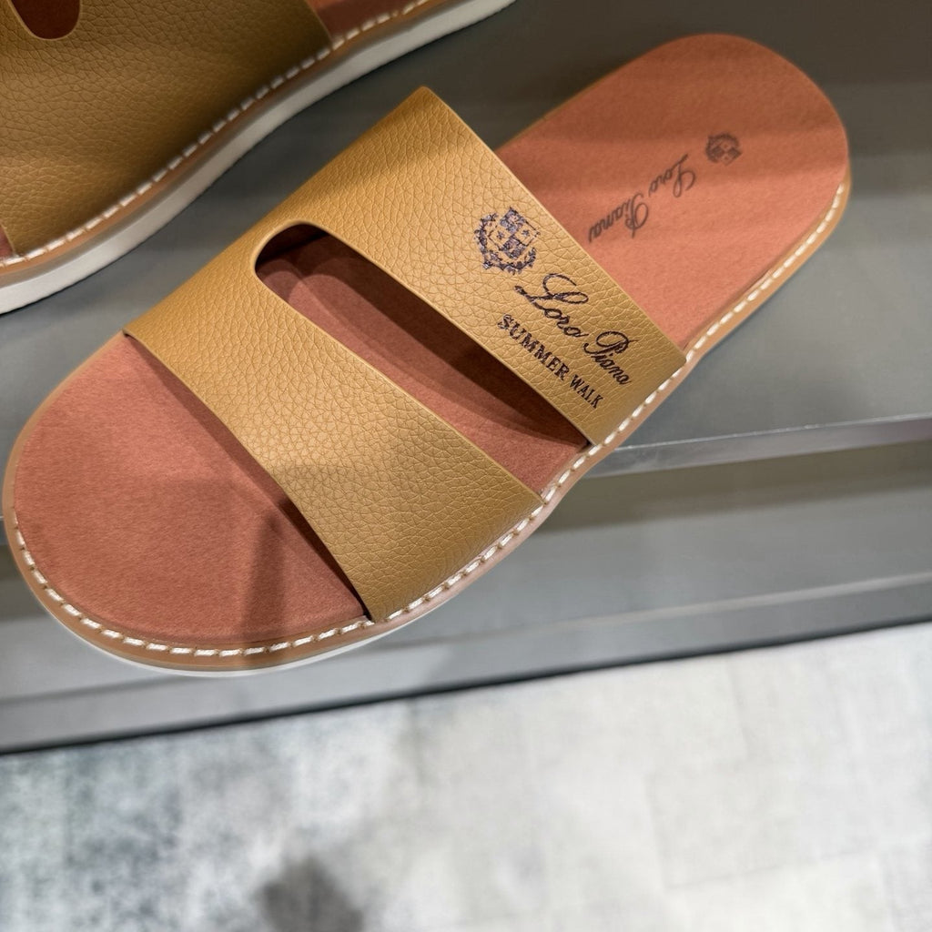 Loro Piana Summer Walk Slotted Slide Sandals
