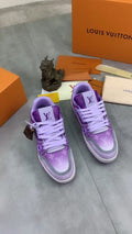 Louis Vuitton Lavender Purple Low-Top Sneakers - Lavender Purple and White