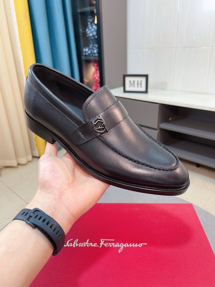 Ferragamo Men's Metal-Accent Moc-Toe Loafers