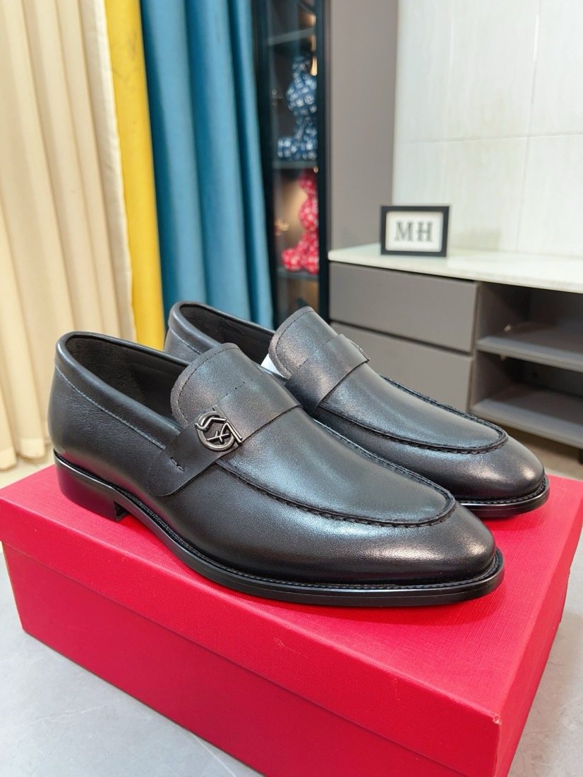 Ferragamo Men's Metal-Accent Moc-Toe Loafers
