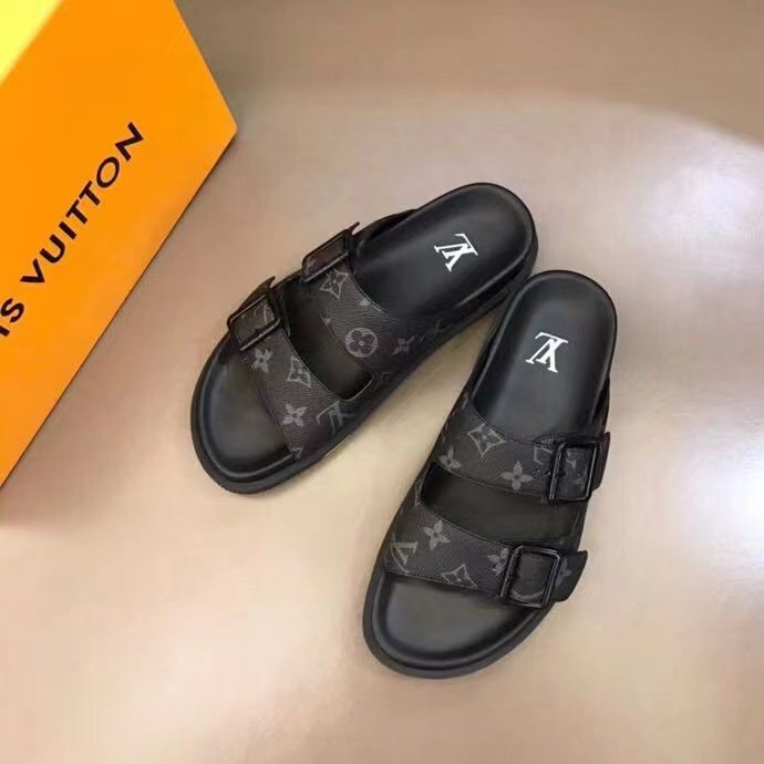 Louis Vuitton Monogram Buckle Slide Sandals - Contoured Footbed