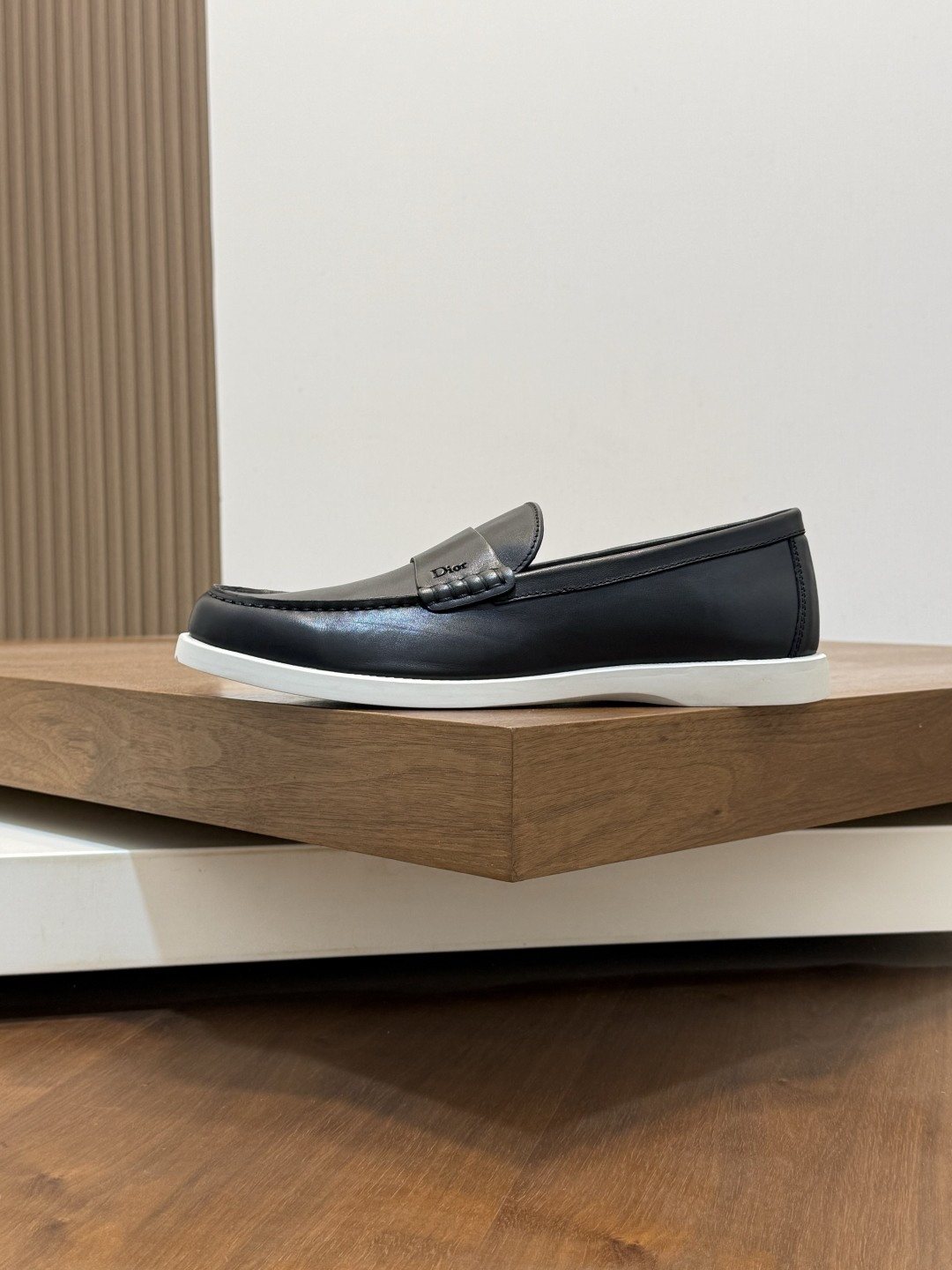 Dior Textured Leather Slip-On Shoes