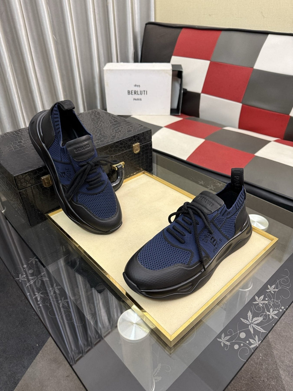 BERLUTI Men's Mesh-Panel Lace-Up Sneakers