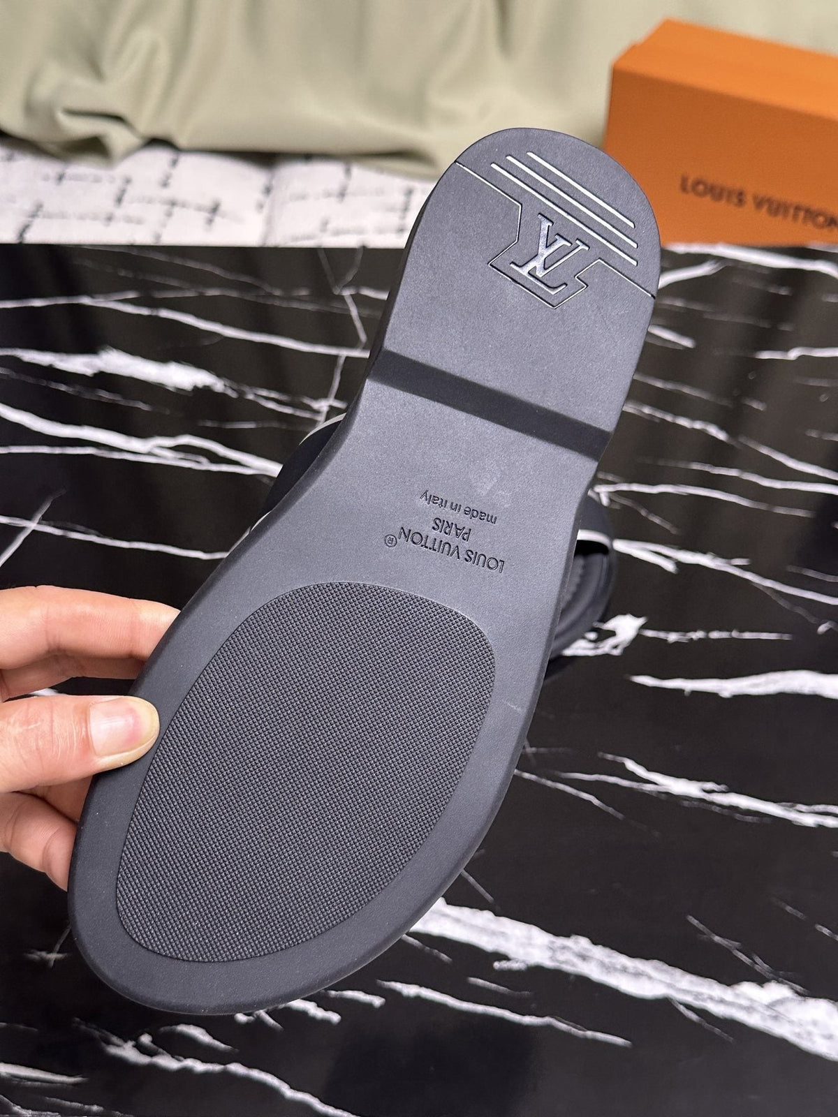 Louis Vuitton Men's V-Detail Slide Sandals