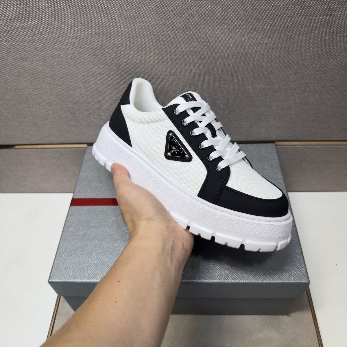 Prada Men's Paneled Low-Top Sneakers