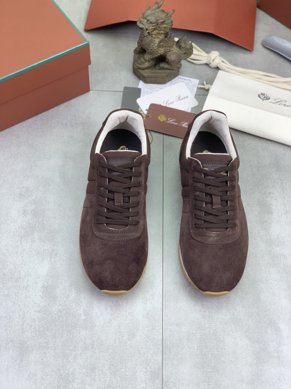 Loro Piana Contrast-Collar Low-Top Sneakers