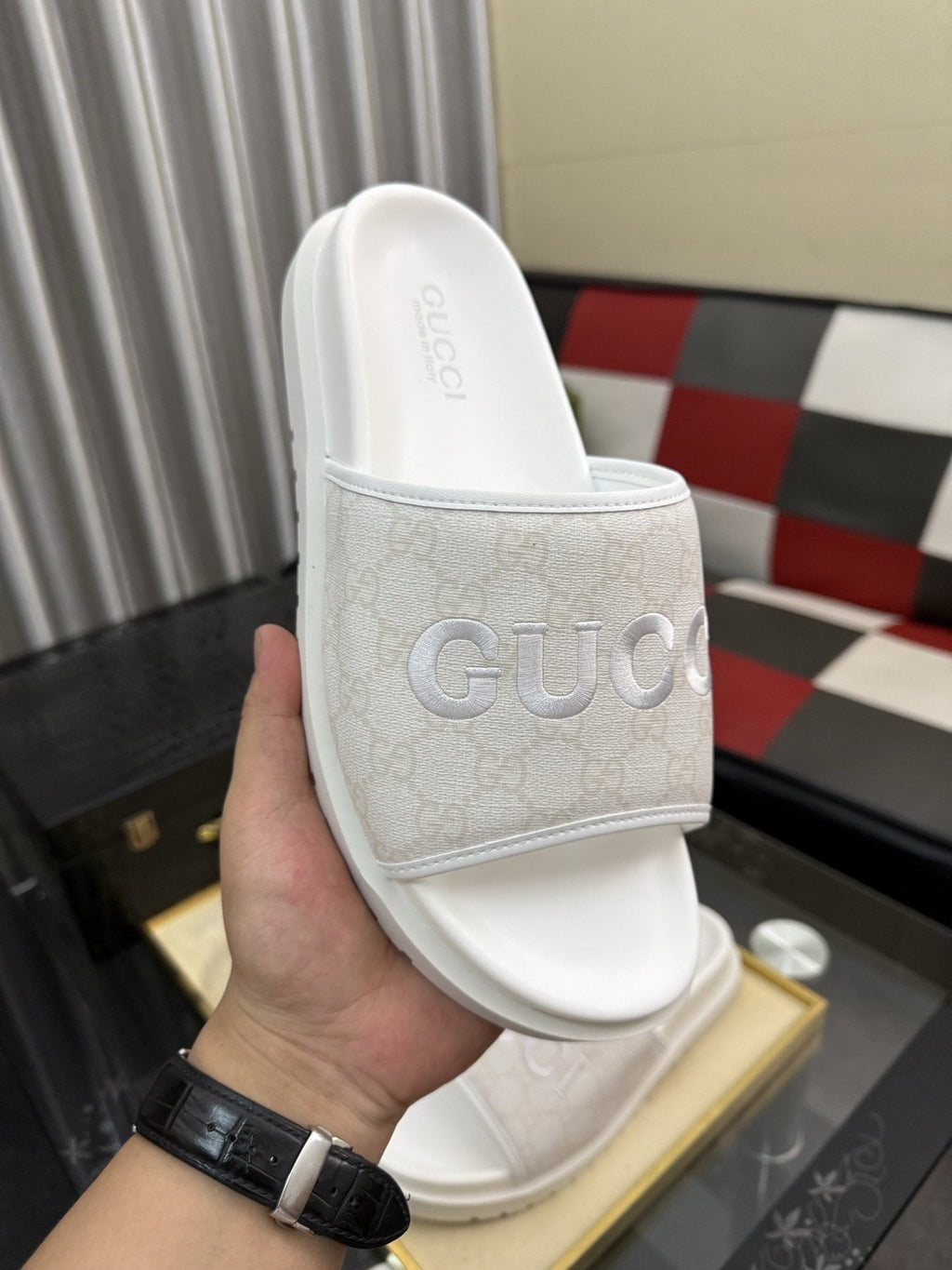 Gucci Logo Strap Slide Sandals