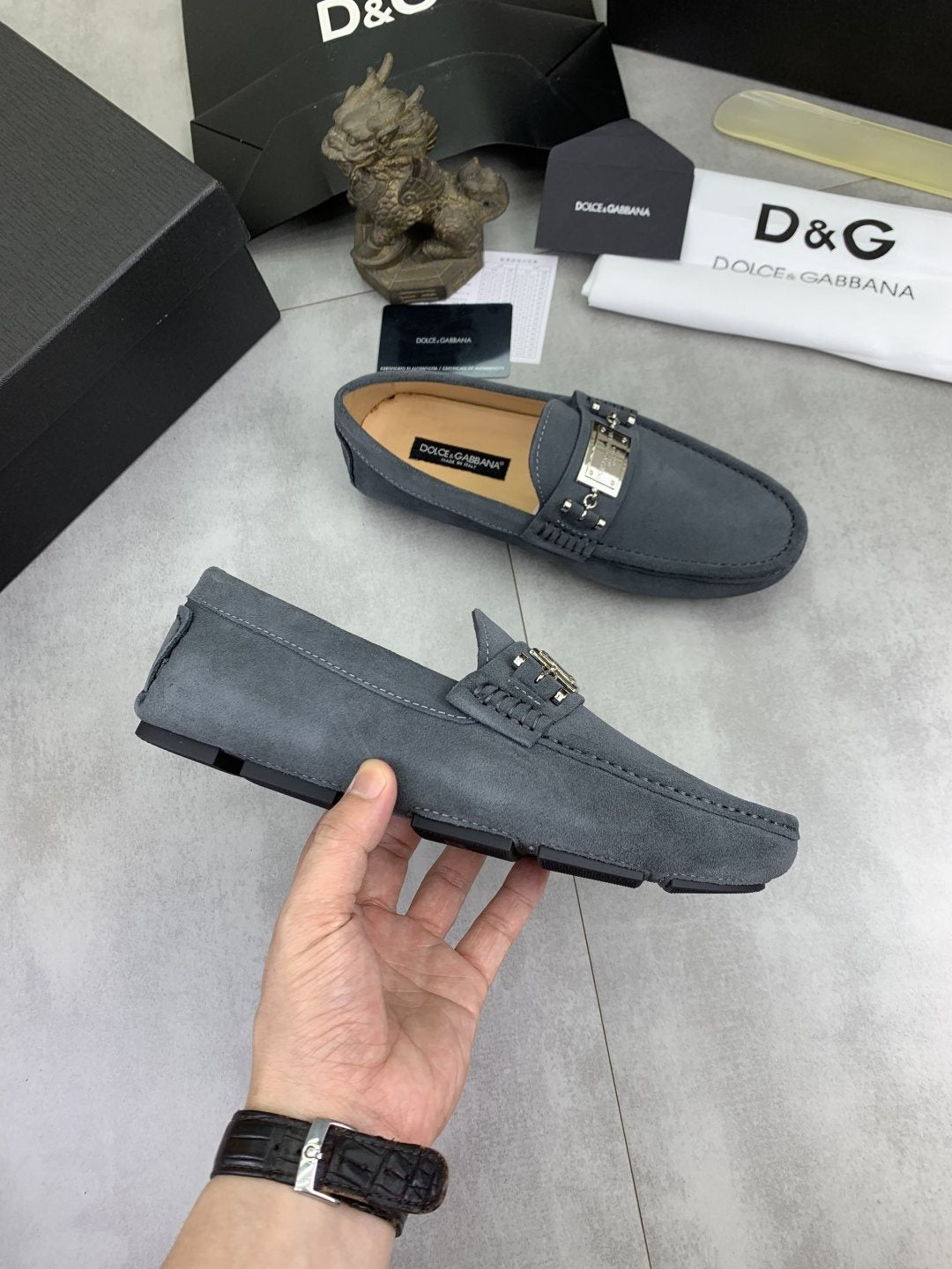 Dolce & Gabbana Metal-Detail Driving Loafers