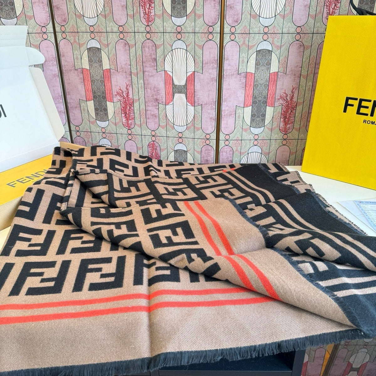 Fendi Geometric Shawl Wrap