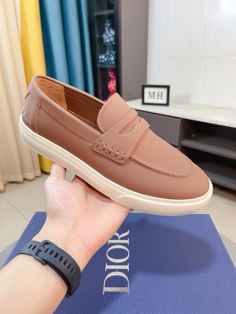 Dior Contrast-Sole Strap Loafers