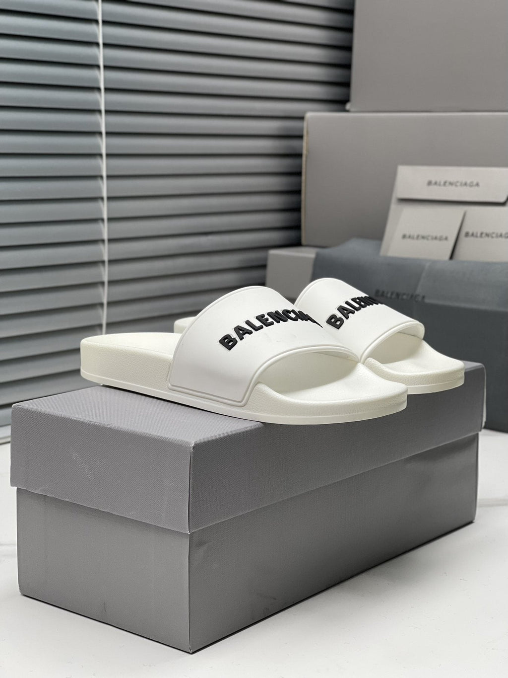 Balenciaga Logo Strap Slide Sandals