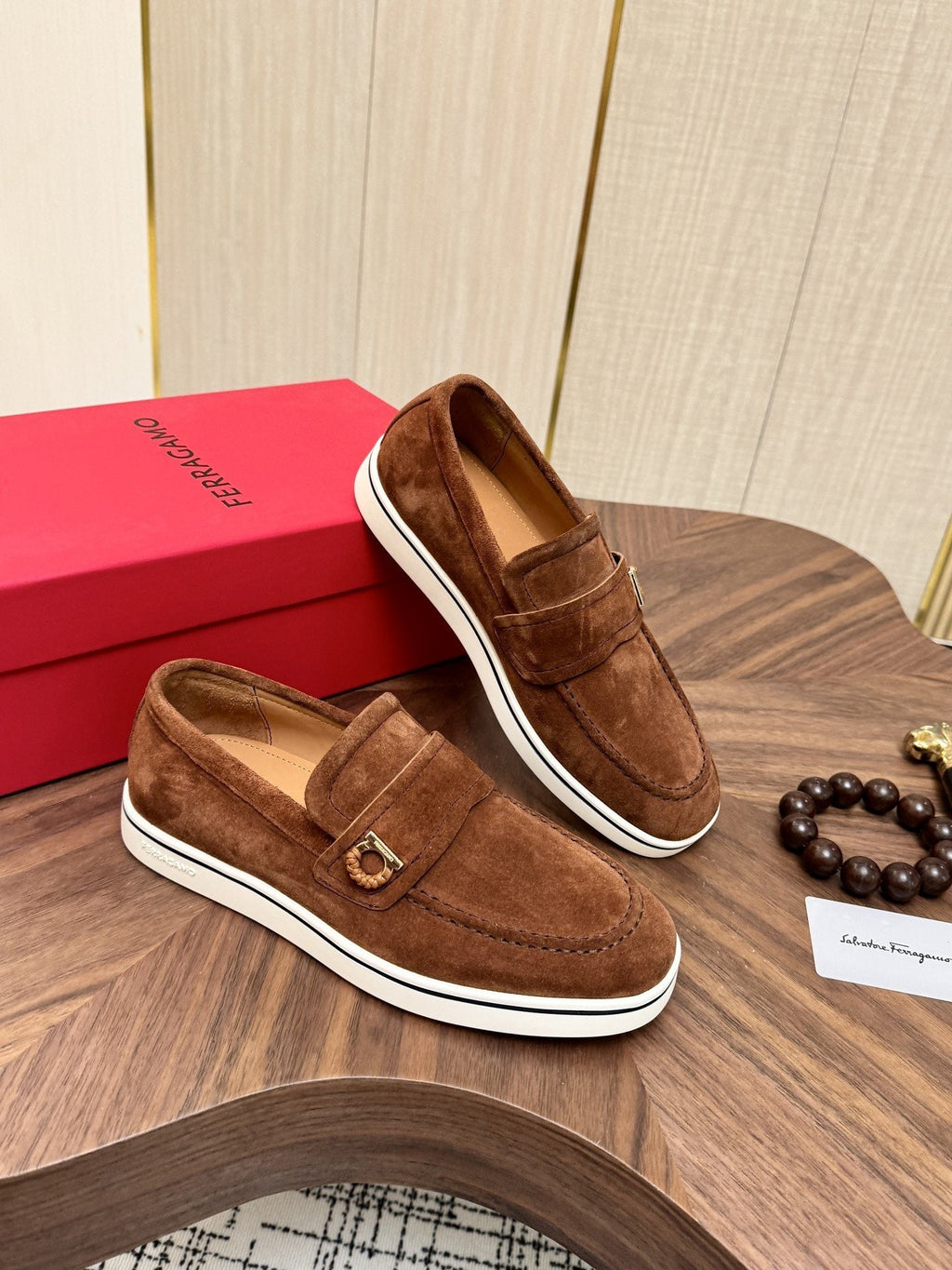 Salvatore Ferragamo Men's Strap-Detail Slip-On Shoes