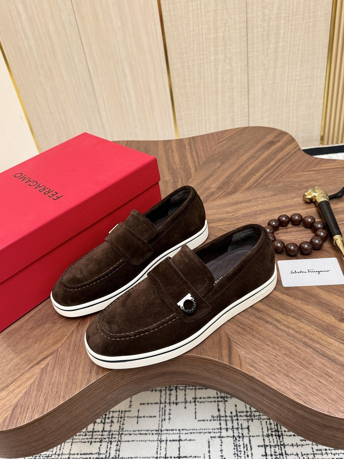 Salvatore Ferragamo Men's Strap-Detail Slip-On Shoes