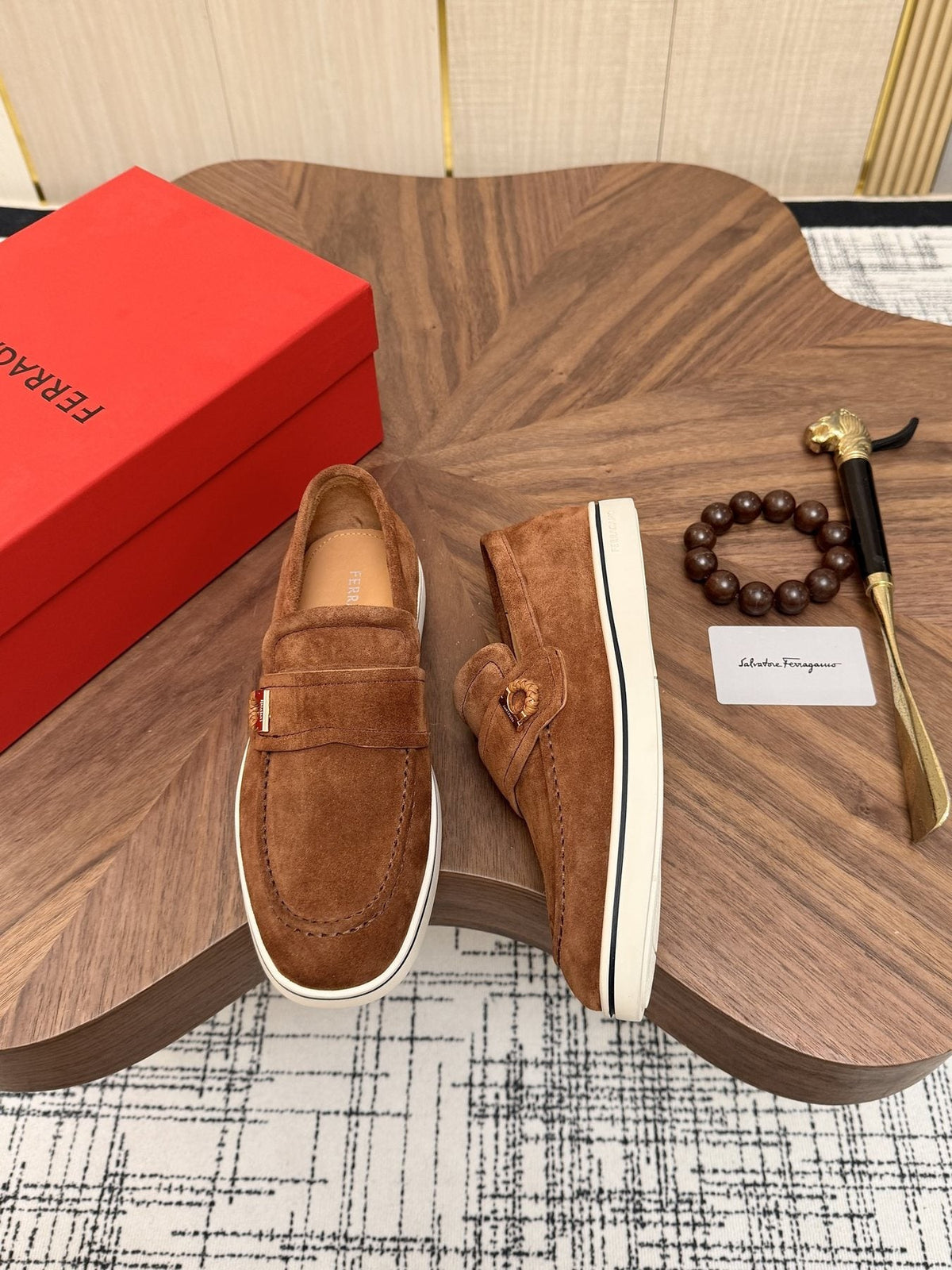 Salvatore Ferragamo Men's Strap-Detail Slip-On Shoes