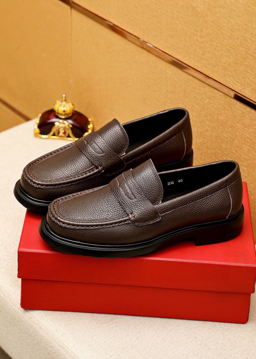 Ferragamo Textured Slip-On Loafers