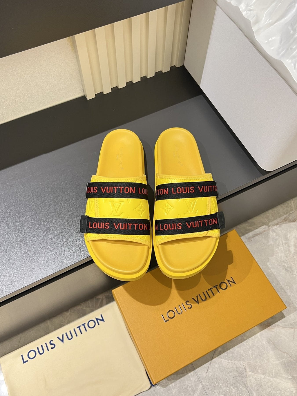 Louis Vuitton Wide Strap Slide Sandals