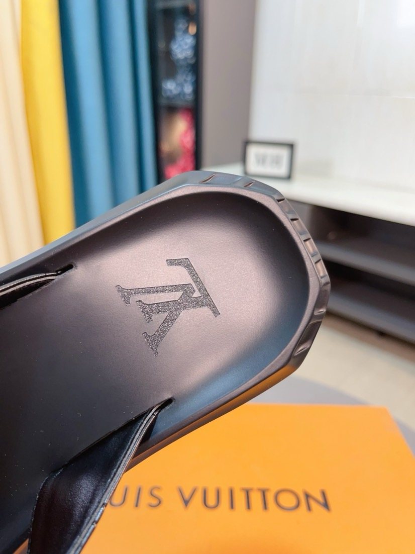 Louis Vuitton Men's Brown Strap Thong Sandals