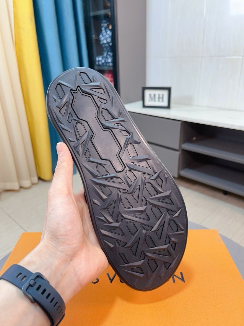Louis Vuitton Men's Brown Strap Thong Sandals
